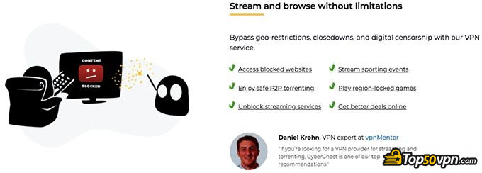 CyberGhost和NordVPN:CyberGhost的流信息。 CyberGhost和NordVPN:CyberGhost的流信息。