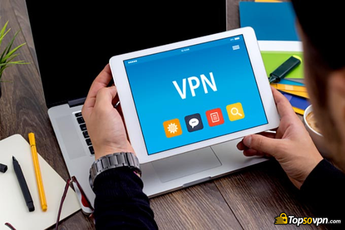 如何在路由器上设置VPN：具有活动VPN的平板电脑。