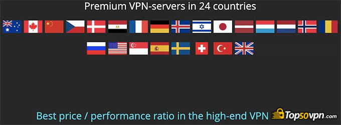 Perfect Privacy VPN 怎么样评测: 可选择的国家或地区.