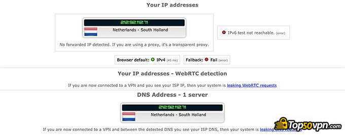 Private Internet Access怎么样评测: IP泄露测试.