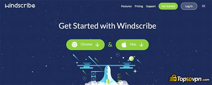 Windscribe怎么样评测: Windscribe前台页面.